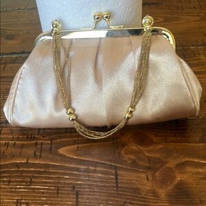 Elegant Gold and Cream Clutch